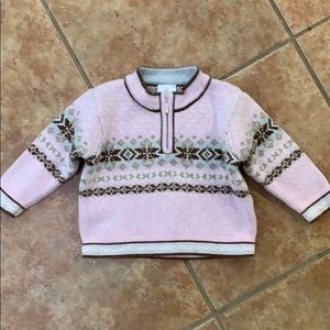 Hanna Andersson Pink Half Zip Sweater 6-12 mo